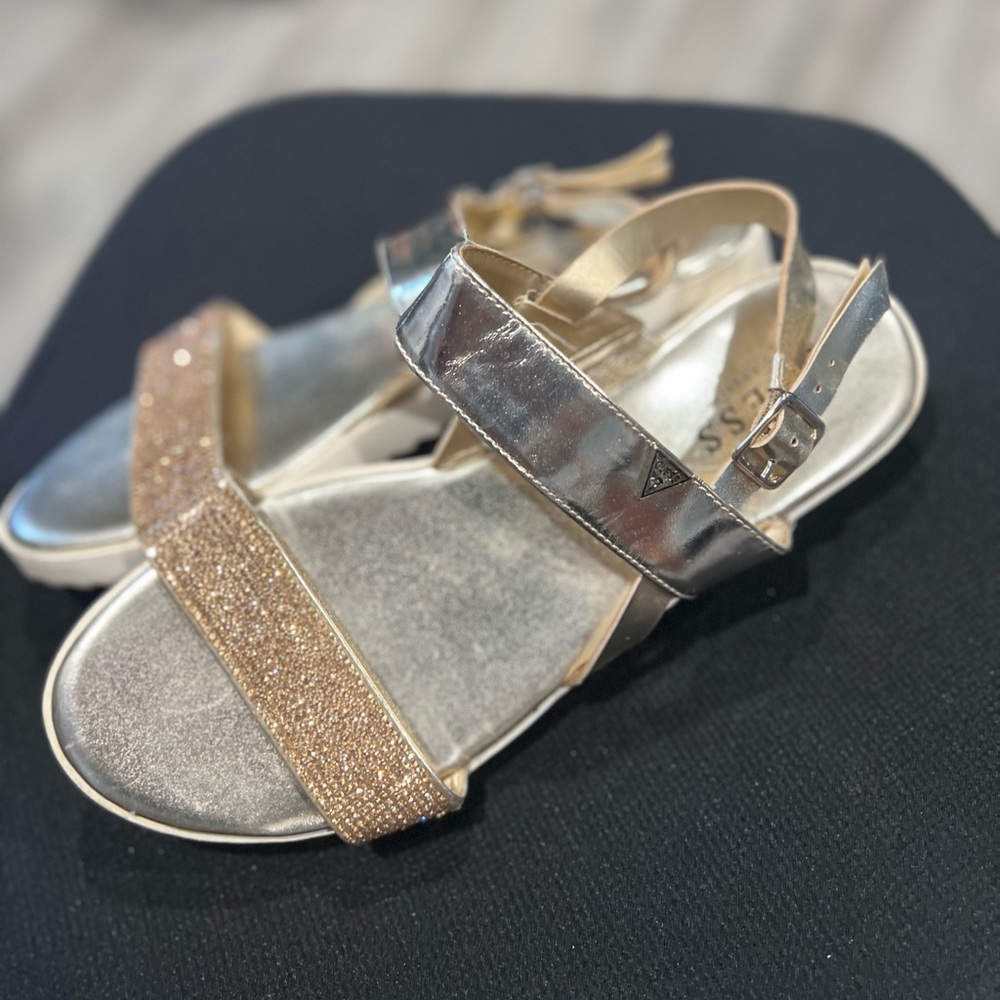 Guess Metallic Silver and Gold Sandals